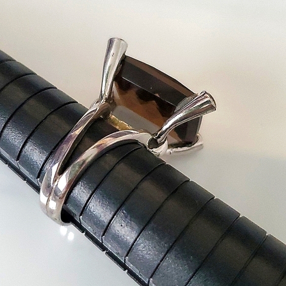 COCKTAIL Smokey Quartz Ring with Citrine Prongs | Size 6.75 - Picture 2 of 7